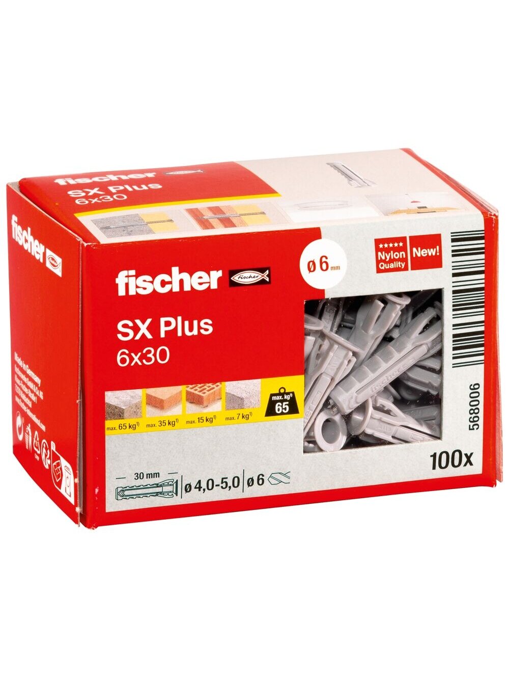 Fischer Univers. kaišt. SX Plus 6x30 mm, 100 vnt. 1