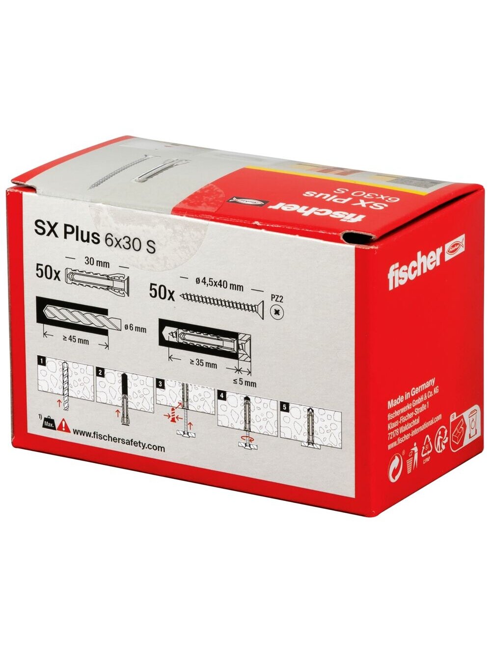 Fischer Univers. kaišt. SX Plus 6x30 mm, su varžt. 50 vnt. 4 Fischer Univers. kaišt. SX Plus 6x30 mm, su varžt. 50 vnt. 4