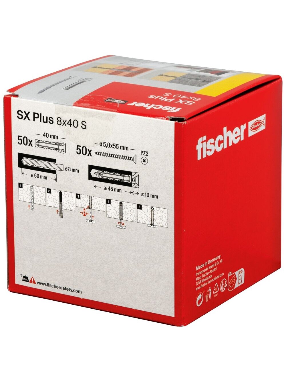 Fischer Univers. kaišt. SX Plus 8x40 mm, su varžt. 50 vnt. 4 Fischer Univers. kaišt. SX Plus 8x40 mm, su varžt. 50 vnt. 4