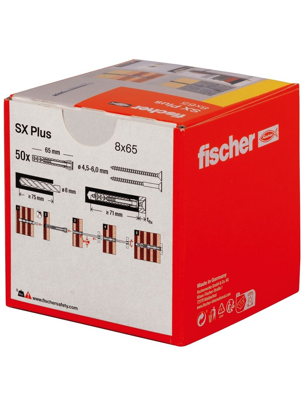 Fischer Univers. prailg. kaišt. SX Plus 8x65 mm, 50 vnt. 2