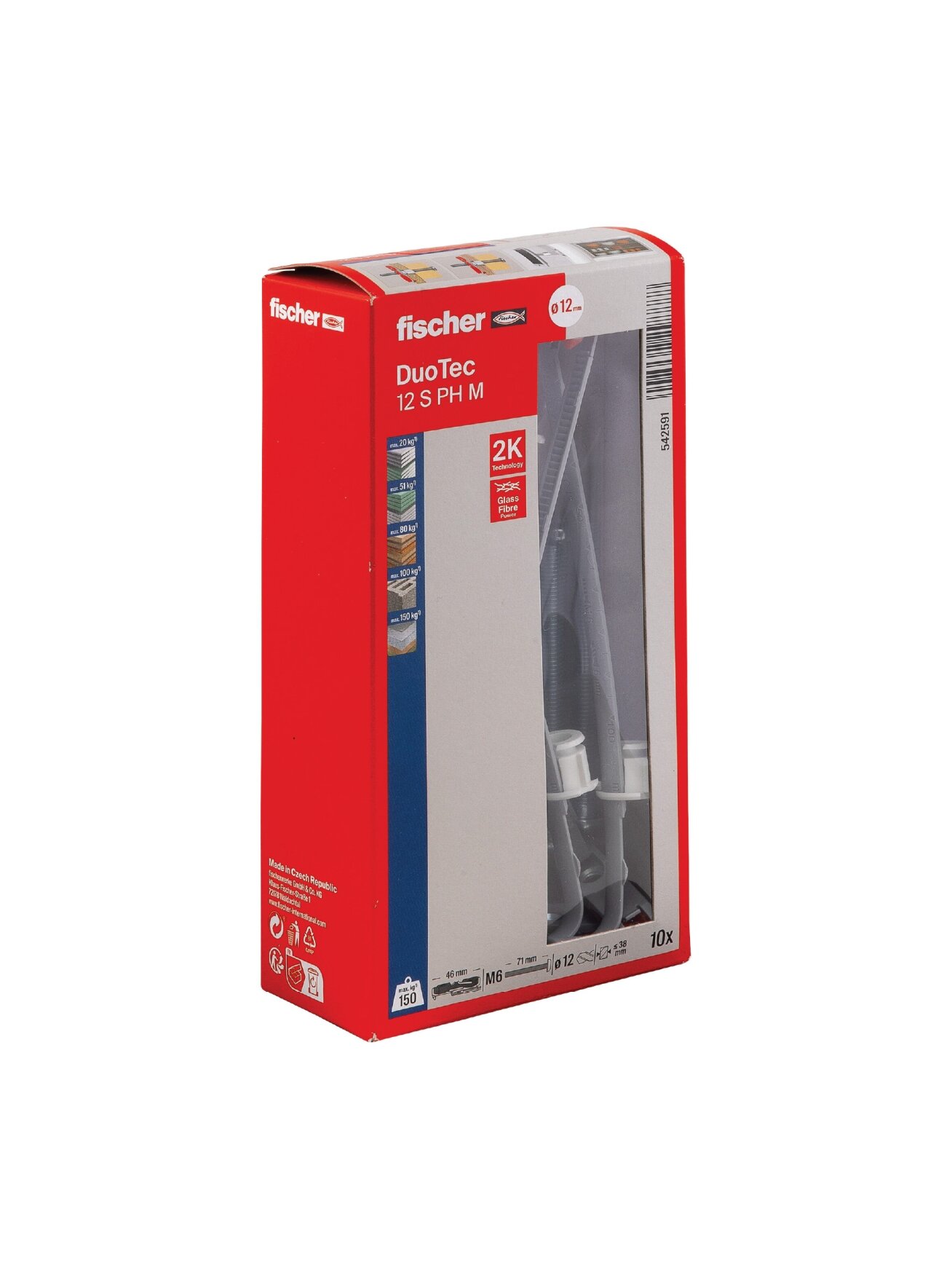 Fischer Kaiščiai gipso kartonui DUOTEC 12 su varžt. 10 vnt. 3 Fischer Kaiščiai gipso kartonui DUOTEC 12 su varžt. 10 vnt. 3