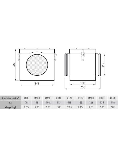 Filtras SFS150/IZ/FM-OC su izoliacija