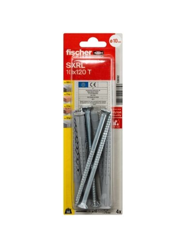 Fischer Kaištis su varžtu SXRL 10 x 120 T 4 vnt.