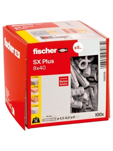 Fischer Univers. kaišt. SX Plus 8x40 mm, 100 vnt.