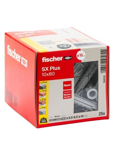 Fischer Univers. prailg. kaišt. SX Plus 10x80 mm, 25 vnt.