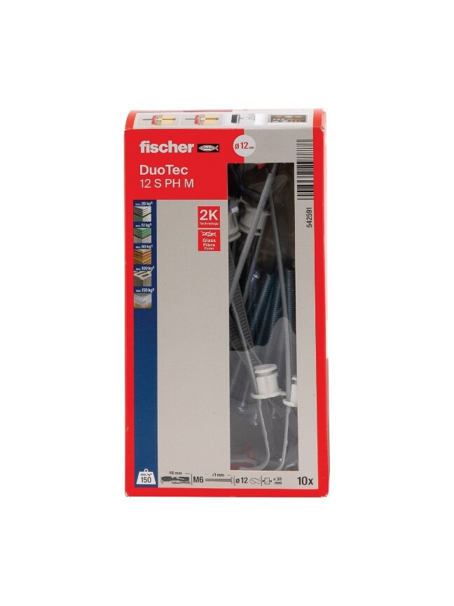 Fischer Kaiščiai gipso kartonui DUOTEC 12 su varžt. 10 vnt.