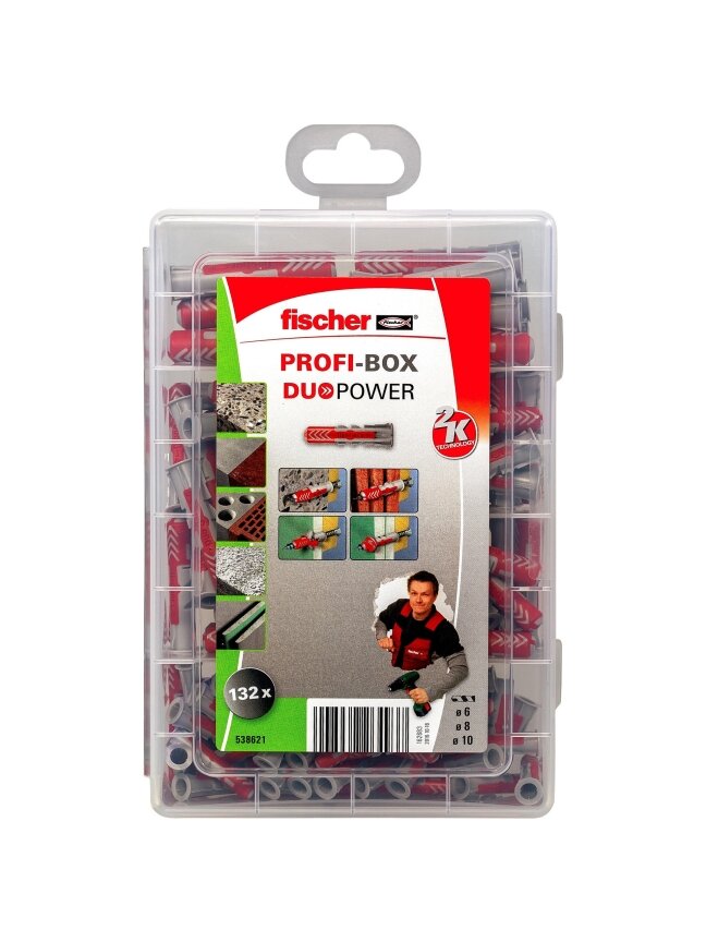 Fischer Kaiščių DuoPower rinkinys Profi-Box , Fischer 132 vnt. 2