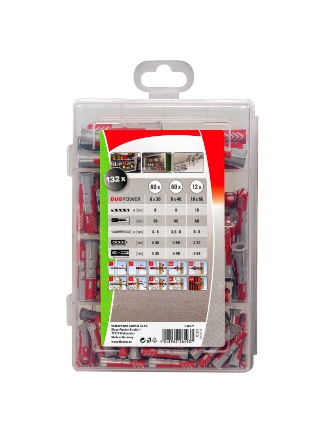Fischer Kaiščių DuoPower rinkinys Profi-Box , Fischer 132 vnt. 3 Fischer Kaiščių DuoPower rinkinys Profi-Box , Fischer 132 vnt. 3