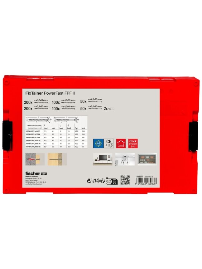 Fischer Medsraigčių rinkinys FixTainer PZ, 702 vnt. 2 Fischer Medsraigčių rinkinys FixTainer PZ, 702 vnt. 2