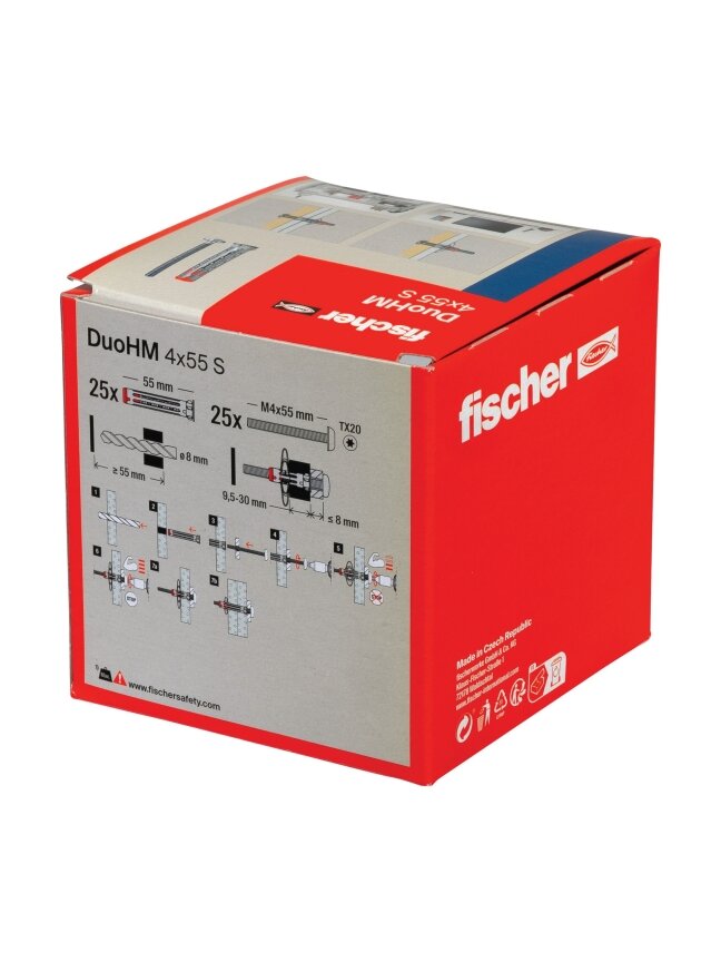 Fischer Tuščiavidurių konstrukcijų kaištis DuoHM 4x55 S PH TX, Fischer, 25 vnt. 3