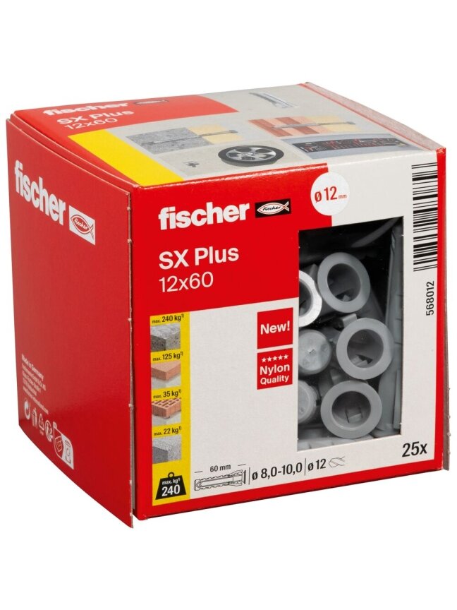 Fischer Univers. kaišt. SX Plus 12x60 mm, 25 vnt. 1