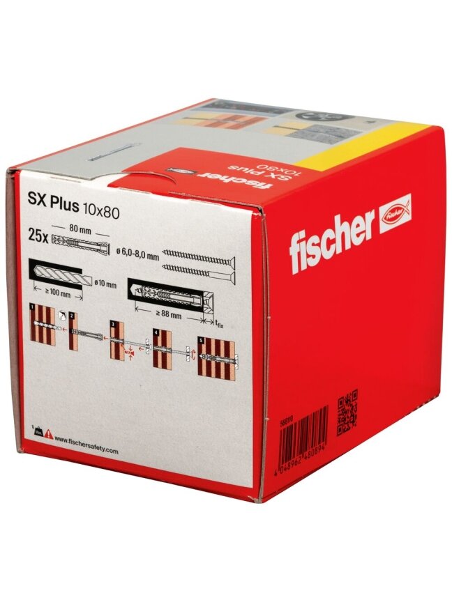 Fischer Univers. prailg. kaišt. SX Plus 10x80 mm, 25 vnt. 2 Fischer Univers. prailg. kaišt. SX Plus 10x80 mm, 25 vnt. 2