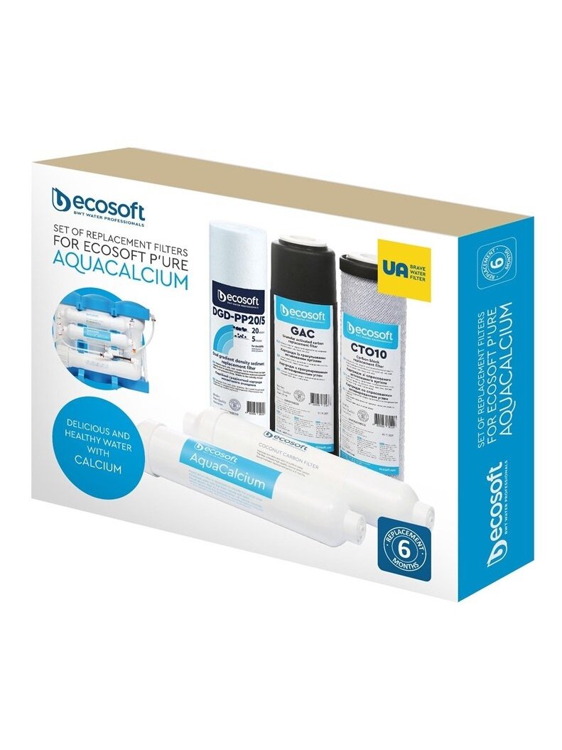 Filtravimo kasečių komplektas Ecosoft AquaCalcium, 10" 1