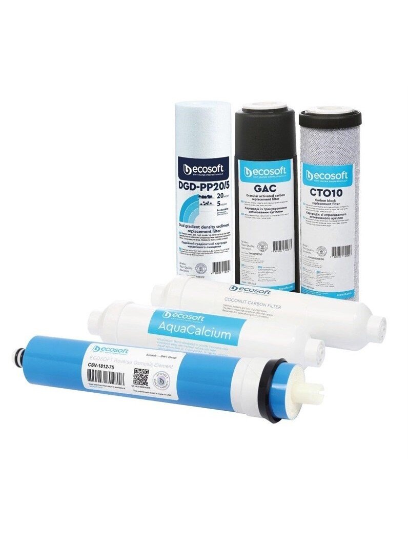 Filtravimo kasečių komplektas Ecosoft AquaCalcium, 10" Filtravimo kasečių komplektas Ecosoft AquaCalcium, 10"