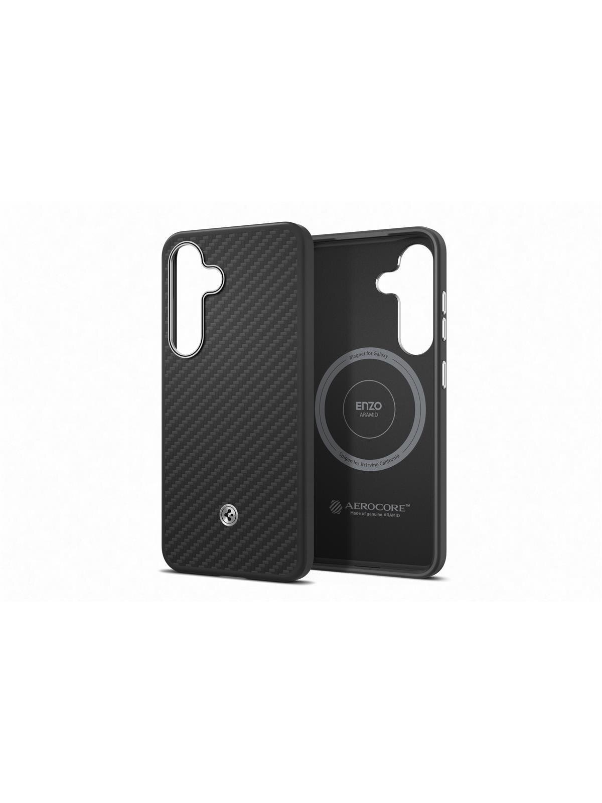 FPS931PGABW Enzo Aramid Case Samsung Galaxy S25, Black Silver 3