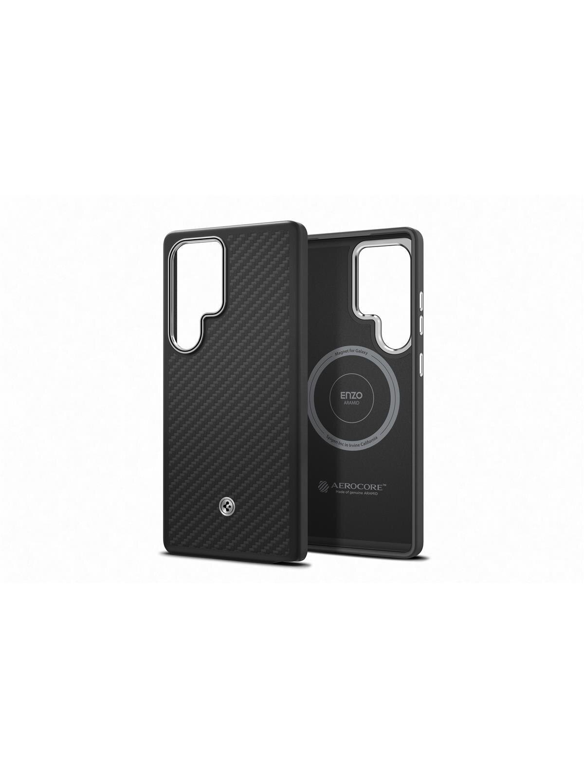 FPS938PGABW Enzo Aramid Case Samsung Galaxy S25 Ultra, Black Silver FPS938PGABW Enzo Aramid Case Samsung Galaxy S25 Ultra, Black Silver