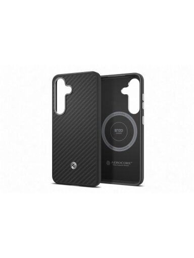 FPS936PGABW Enzo Aramid Case Samsung Galaxy S25 Plus, Black Silver