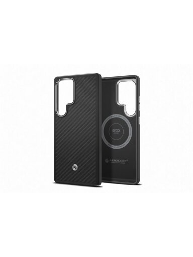 FPS938PGABW Enzo Aramid Case Samsung Galaxy S25 Ultra, Black Silver