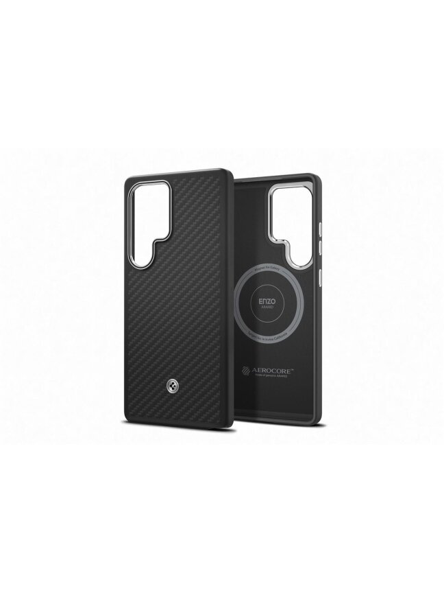 FPS938PGABW Enzo Aramid Case Samsung Galaxy S25 Ultra, Black Silver