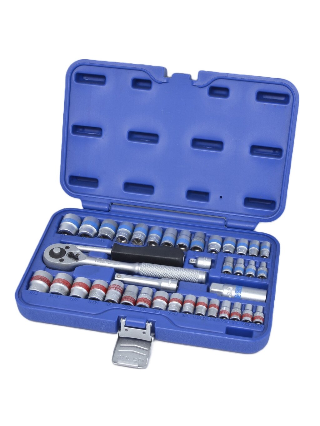 ⬡ Galvučių su raktu rinkinys 3/8" + 1/4", 40 vnt. (coliniai ir metriniai) (KR040MSA, KINGROY) ⬡ Galvučių su raktu rinkinys 3/8" + 1/4", 40 vnt. (coliniai ir metriniai) (KR040MSA, KINGROY)
