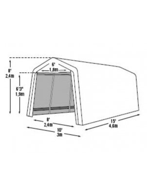 Garažo atsarginis stogas 3,0x4,6 m 2