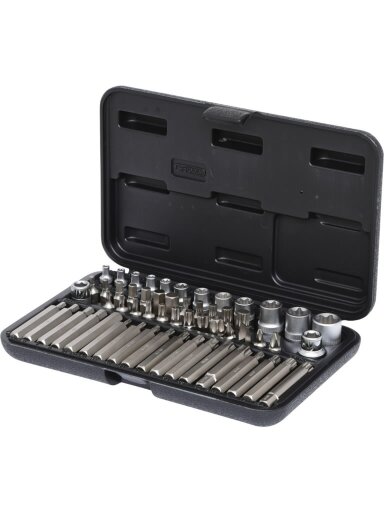 Galvučių ir antgalių komplektas Torx 1/4",3/8",1/2" 57vnt, KS Tools