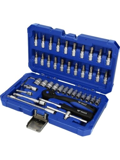 Galvučių komplektas 1/4", 46 vnt., Brilliant Tools
