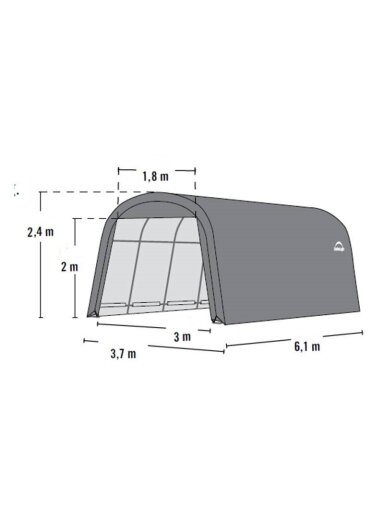 Garažai CarPort 3,7x6,1 m
