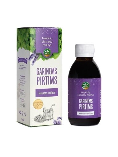 Garinės pirties levandų ir melisų ekstraktas MĖTA, 150 ml
