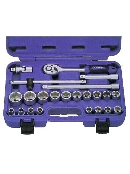 ⬡ Galvučių rinkinys 1/2" 23 vnt. (KR30186023, KINGROY) ⬡ Galvučių rinkinys 1/2" 23 vnt. (KR30186023, KINGROY)
