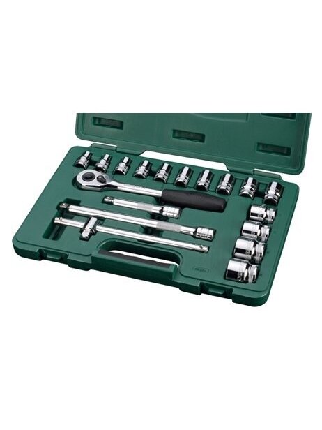 ⬡ Galvučių rinkinys 1/2" 12-briaunis 18 vnt. (S09204, SATA) ⬡ Galvučių rinkinys 1/2" 12-briaunis 18 vnt. (S09204, SATA)