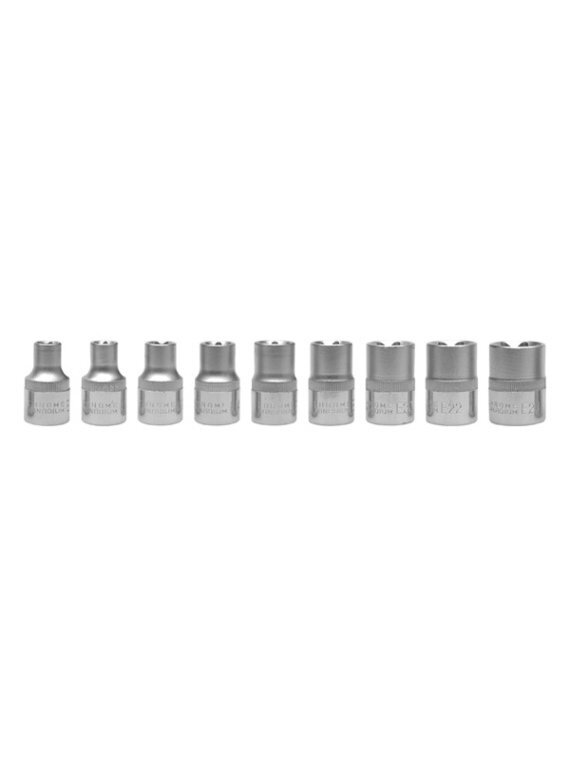 Galvučių rinkinys 9vnt. TORX CrV Yato | 1/2", E10-E24 Galvučių rinkinys 9vnt. TORX CrV Yato | 1/2", E10-E24