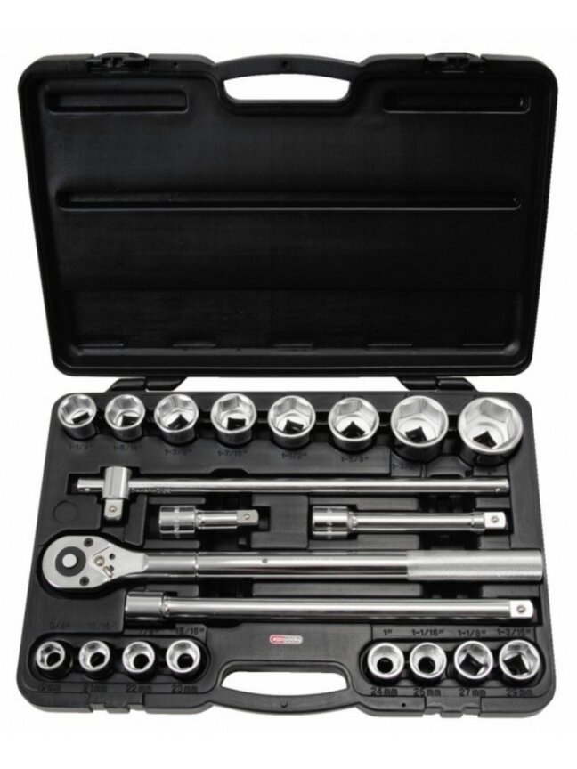 Galvučių komplektas 3/4'' 19-50mm 21vnt, KS Tools