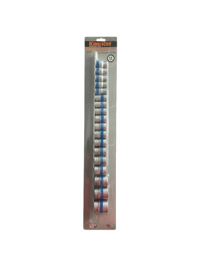 ⬡ Galvučių rinkinys 1/2" 18 vnt. 12-briaunis (KR3019001812, KINGROY) ⬡ Galvučių rinkinys 1/2" 18 vnt. 12-briaunis (KR3019001812, KINGROY)