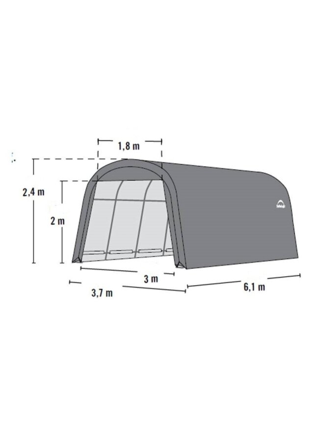 Garažai CarPort 3,7x6,1 m Garažai CarPort 3,7x6,1 m