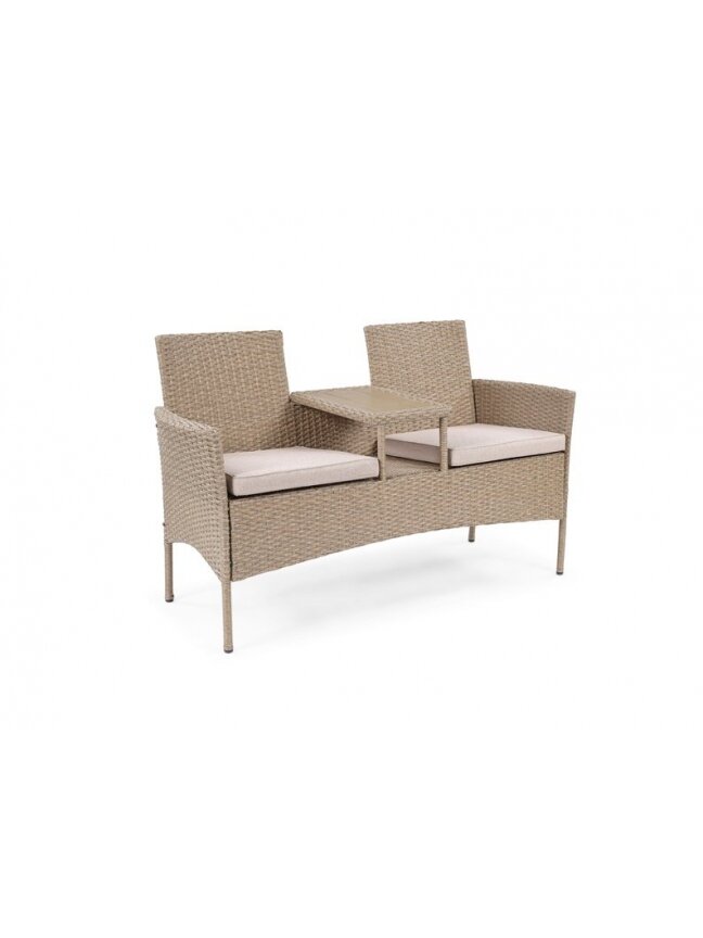 GARDEN BENCH DOUBLE WITH CUSHIONS 1 GARDEN BENCH DOUBLE WITH CUSHIONS 1