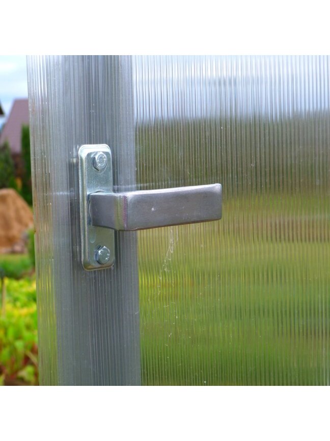 Gaspadinė - Namelio formos Lietuviškas šiltnamis, ilgis 4m, danga 4mm 6