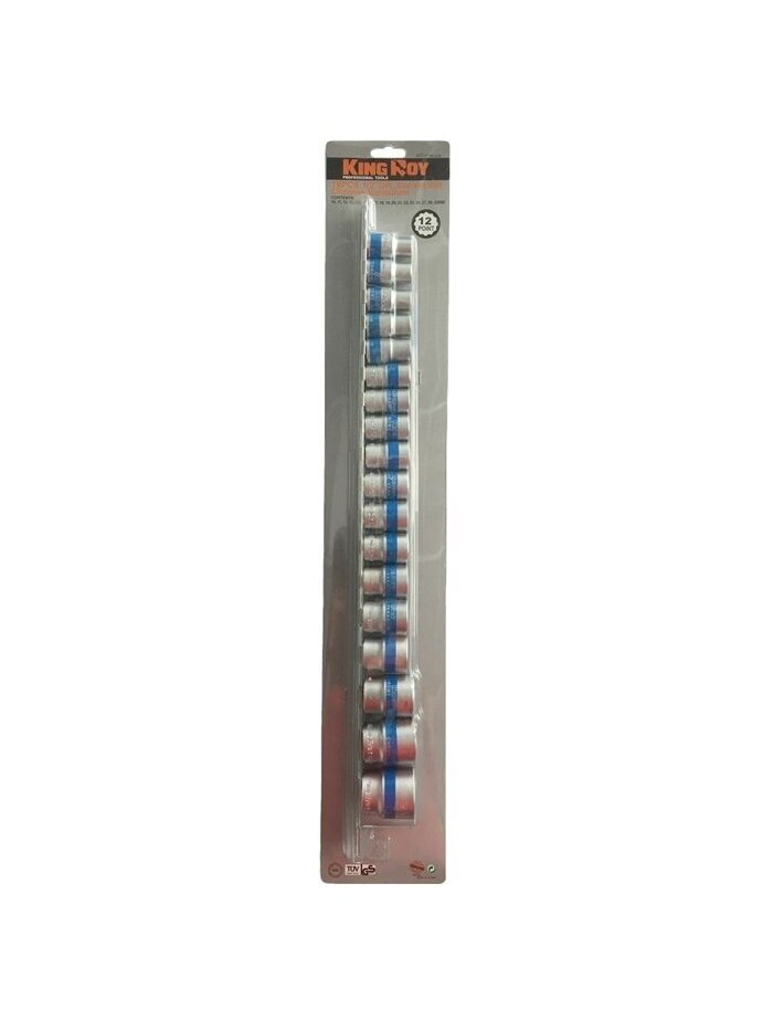 ⬡ Galvučių rinkinys 1/2" 18 vnt. 12-briaunis (KR3019001812, KINGROY) ⬡ Galvučių rinkinys 1/2" 18 vnt. 12-briaunis (KR3019001812, KINGROY)