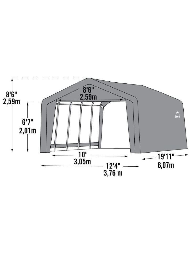 Garažai CarPort 3,7x6,1 m