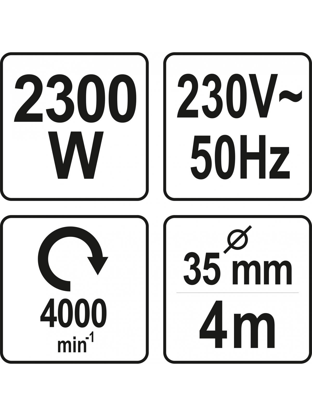 Giluminis betono vibratorius 2300W, žarna 4m / 35mm Yato 3