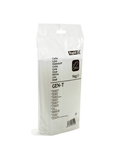 Glue sticks PRO 12x190mm, universal, GEN-T, transparent, 1kg, Rapid