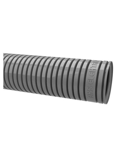 Gofruotas instaliacinis vamzdis RKGL 16, PVC, pilkas