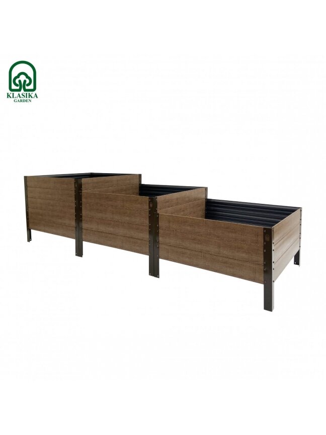 GPPS modulinė pakelta lysvė KLASIKA Woodlook (laiptai) - Antracito (pilka)