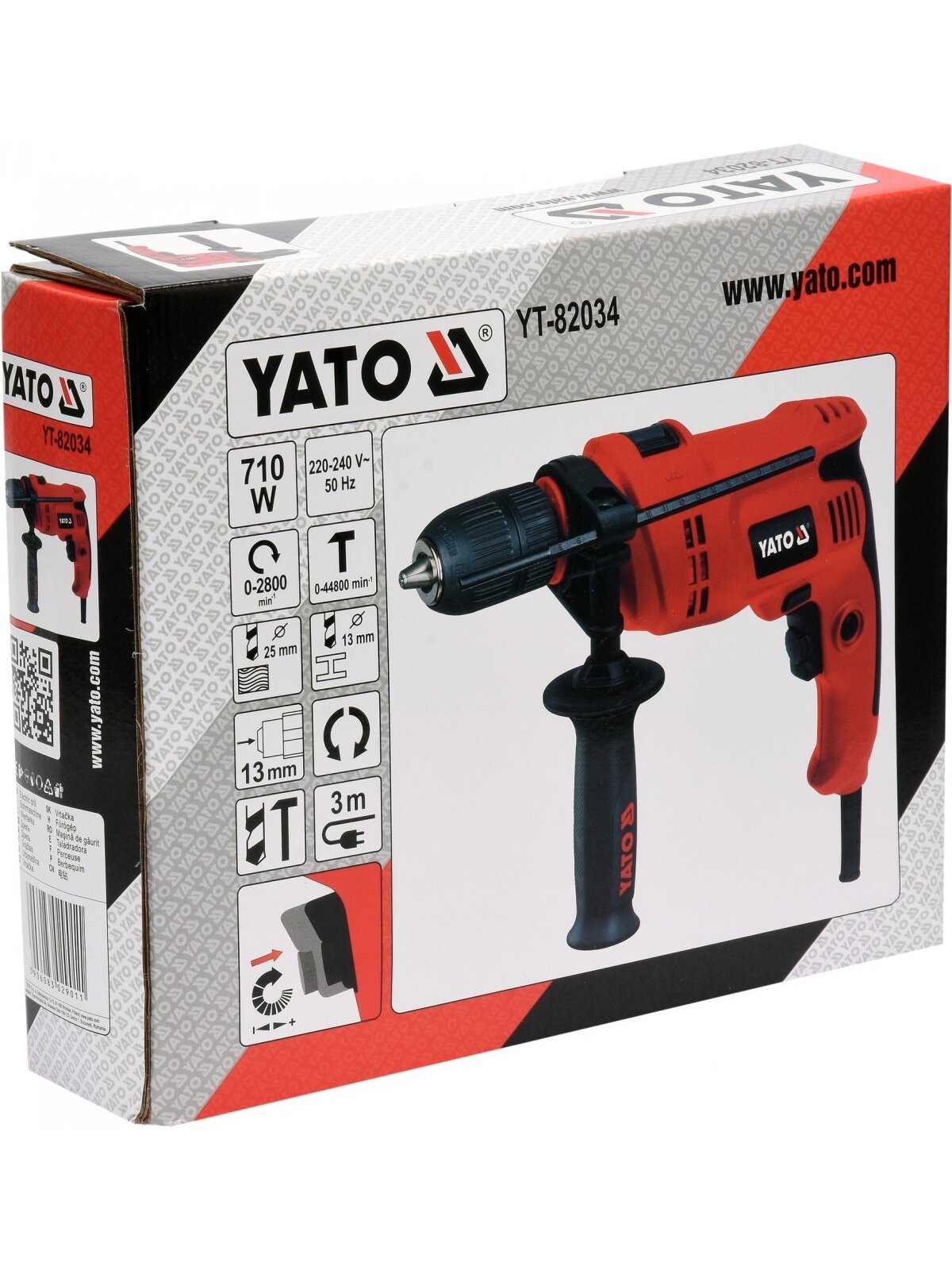 Gręžtuvas smūginis 710W Yato | Ø 1-13mm, 0-2800 aps/min 1