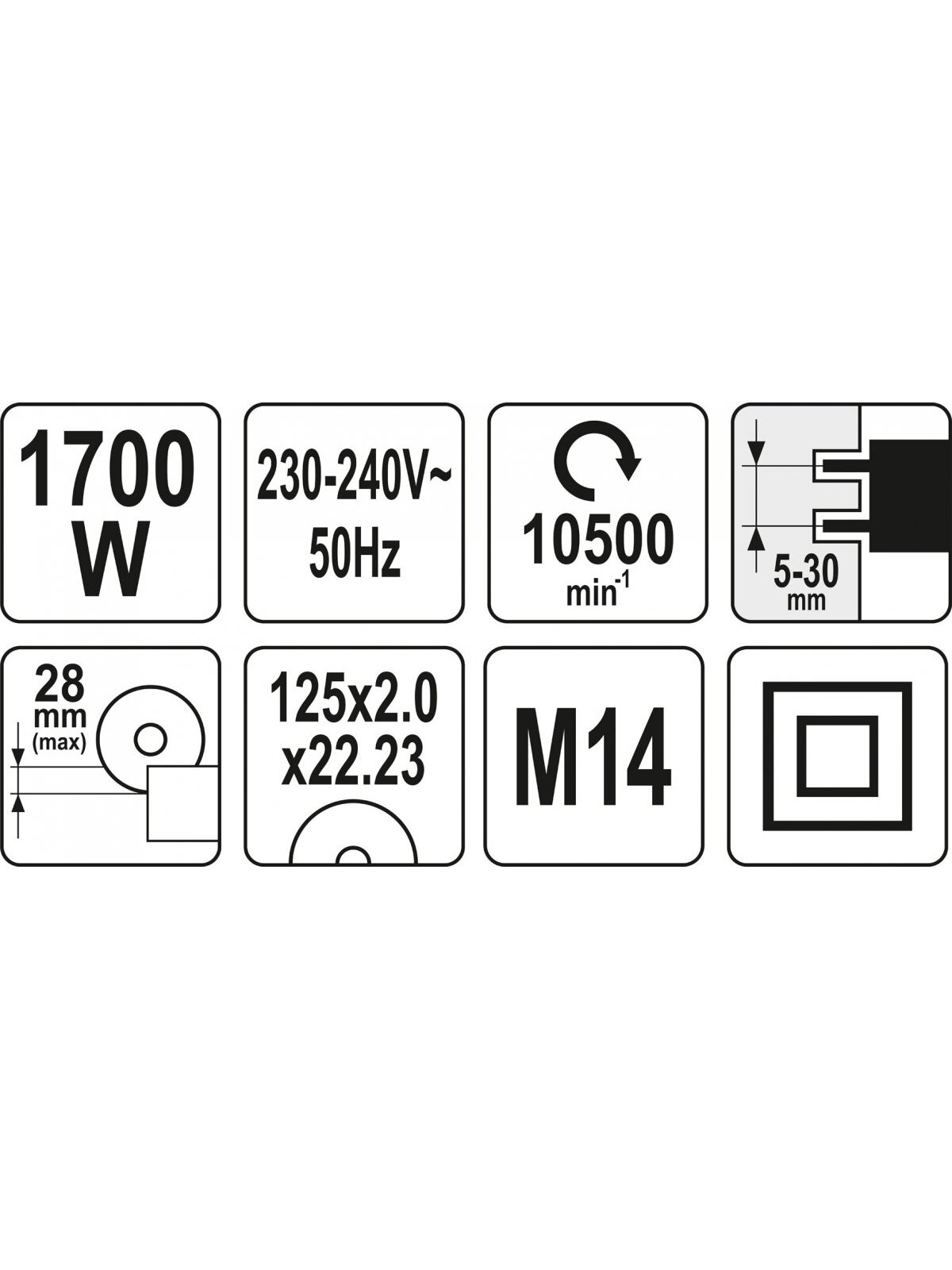 Griovelių darymo sienoje įrankis 125mm 1700W Yato 4 Griovelių darymo sienoje įrankis 125mm 1700W Yato 4