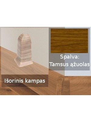 Grindjuostė termoplasto Vox, (08) tamsus ąžuolas | Kampas SMART FLEX / IZZI, išorinis Grindjuostė termoplasto Vox, (08) tamsus ąžuolas | Kampas SMART FLEX / IZZI, išorinis