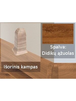 Grindjuostė termoplasto Vox, (43) didikų ąžuolas | Kampas SMART FLEX / IZZI, išorinis