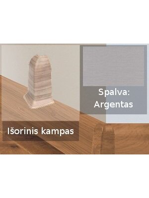 Grindjuostė termoplasto Vox, (63) argentas | Kampas SMART FLEX / IZZI, išorinis
