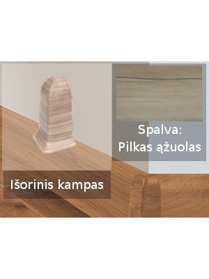 Grindjuostė termoplasto Vox, (78) pilkas ąžuolas | Kampas SMART FLEX / IZZI, išorinis Grindjuostė termoplasto Vox, (78) pilkas ąžuolas | Kampas SMART FLEX / IZZI, išorinis