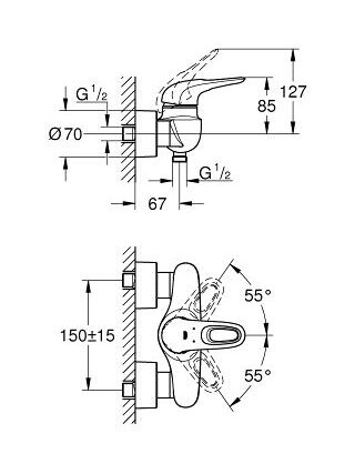 Grohe Eurostyle New dušo maišytuvas, baltas 1 Grohe Eurostyle New dušo maišytuvas, baltas 1